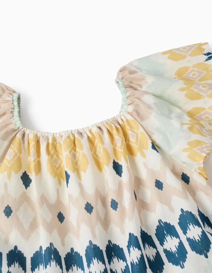 Ethnic Pattern Dress for Girls, Multicolour