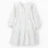 Cotton Dress with Check and Flowers for Girls 'B&S', White