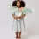 Striped Cotton Dress for Girls 'B&S', Green/White/Orange