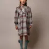 Cotton dress with ruffles and check 'B&S' for girls, multicolour