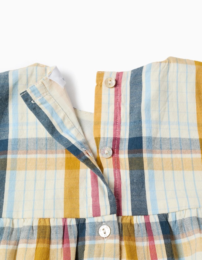 Cotton Checked Dress for Girls 'B&S', Multicolour