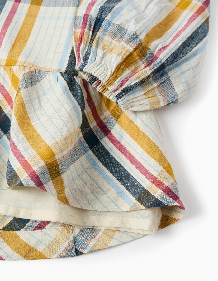 Cotton Checked Dress for Girls 'B&S', Multicolour