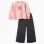 Brushed Sweatshirt + Trousers for Girls 'Clover', Pink/Grey