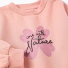 Brushed Sweatshirt + Trousers for Girls 'Clover', Pink/Grey