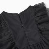Layered tulle dress with ruffles for girls, black