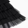 Layered tulle dress with ruffles for girls, black