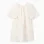 Dress with cape sleeves and floral appliqué for girls, light beige