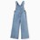 Wide leg denim dungarees with frayed hems for girls, light blue