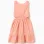 Cotton Swiss dot dress with cut-outs for girls, salmon orange
