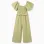 Wide leg cotton jumpsuit in broderie anglaise for girls, light green