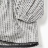 Striped cotton dress with puffy sleeves B&S for girls, white/grey