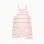 Striped cotton playsuit with front pockets for girls, multicolour