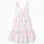 Sleeveless A-line cotton dress with beach motif for girls, white