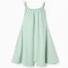 Short sleeveless cotton jumpsuit for girls, light green