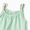 Short sleeveless cotton jumpsuit for girls, light green