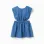 Sleeveless Short Denim Dress with Slits for Girls, Blue