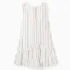 Sleeveless cotton dress with ethnic stripes B&S for girls, multicolour