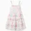 Strappy cotton dress with tile pattern for girls, multicolour