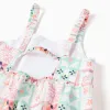 Strappy cotton dress with tile pattern for girls, multicolour