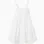 Strappy cotton dress with broderie anglaise for girls, white