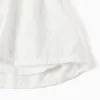 Strappy cotton dress with broderie anglaise for girls, white