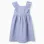 Poplin dress with floral motif and ruffles for girls, blue