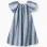 A-line cotton dress with butterfly sleeves for girls, blue