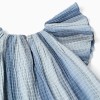 A-line cotton dress with butterfly sleeves for girls, blue