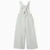 Cotton jumpsuit with Vichy pattern B&S for girls, white/light green