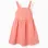Sleeveless cotton dress with elastic straps for girls, light coral