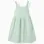Sleeveless cotton dress with elastic straps for girls, light green