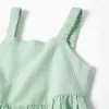 Sleeveless cotton dress with elastic straps for girls, light green