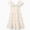 Checked cotton dress with ruffles B&S for girls, white/yellow/blue/red