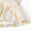 Checked cotton dress with ruffles B&S for girls, white/yellow/blue/red