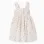 Sleeveless cotton dress with floral pattern for girls, light beige