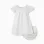 Striped cotton dress and bloomers B&S for baby girls, white/yellow/blue