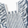 Striped cotton and linen jumpsuit You&Me for girls, white/blue