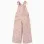 Wide leg twill dungarees with floral pattern for girls, light pink