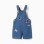 Denim short dungarees with Stitch embroidery for girls, blue