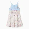 Strappy cotton dress with print Carolina Celas x Zippy for girls, white