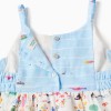 Strappy cotton dress with print Carolina Celas x Zippy for girls, white