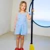 Cotton playsuit with print Carolina Celas x Zippy for girls, light blue