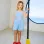 Cotton playsuit with print Carolina Celas x Zippy for girls, light blue