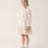 Long sleeve cotton dress with floral embroidery for girls, white