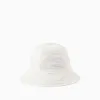 Cotton hat with broderie anglaise for babies and girls, light beige