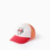 Twill cap with Minnie print for babies and girls, white/red/orange