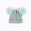 Ribbed knit beanie with pompons for girls, green