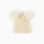 Ribbed knit beanie with pompons for girls, white