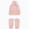 Set beanie gloves, Pink