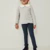 Cotton Knit Cardigan, Light Grey
